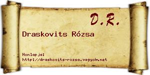 Draskovits Rózsa névjegykártya