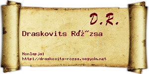 Draskovits Rózsa névjegykártya